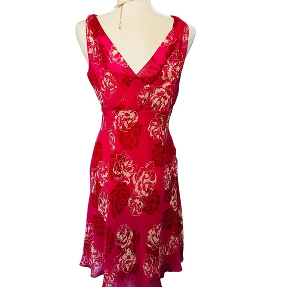 Ann Taylor Dress Sz 8 M Babydoll Silk Carnation Floral Y2K 90s Fairy Cottagecore - Picture 4 of 10